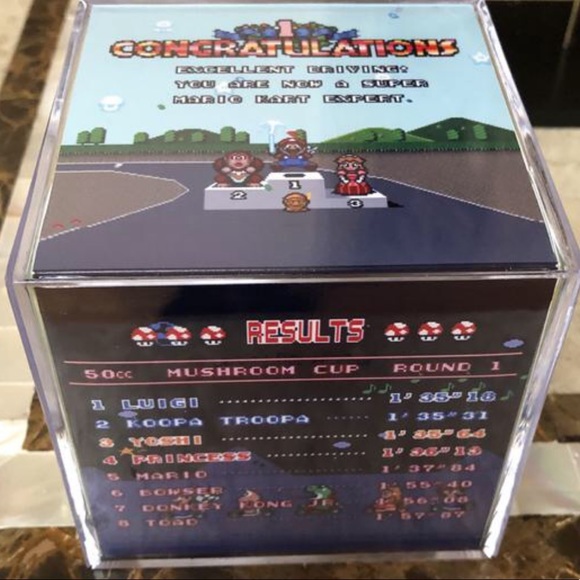 Super Mario Kart 3D Cube Handmade Diorama Snes - Picture 10 of 10